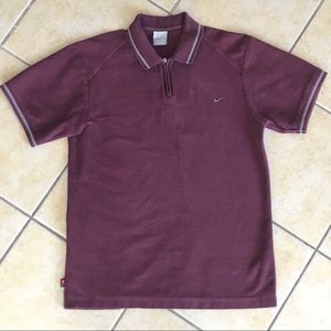 Vintage Men’s Nike Logo Maroon Zip Polo